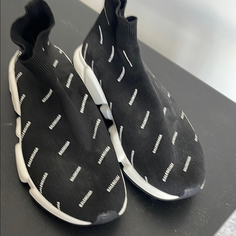 Balenciaga Black and White Sock Sneakers